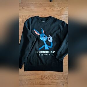 Baklava Cocodrillo History Mens Black Crewneck Sweater